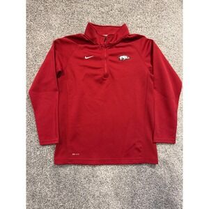 Nike Arkansas Razorbacks Dri-FIT Quarter Zip Pullover Womens Large Red
